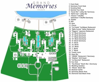 Grand Memories Holguin Resort Map Layout