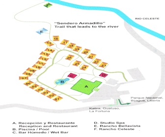 Rio Celeste Hideaway Hotel Map Layout