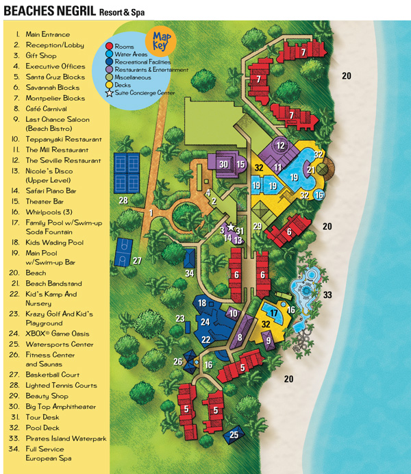 Resort Map Beaches Negril Resort And Spa Negril Jamaica