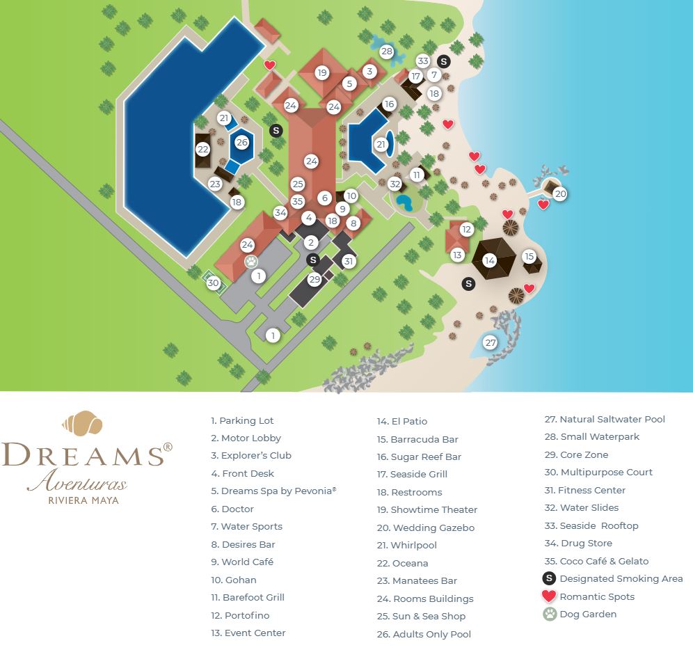 Resort Map | Dreams Aventuras Riviera Maya | Riviera Maya, Mexico