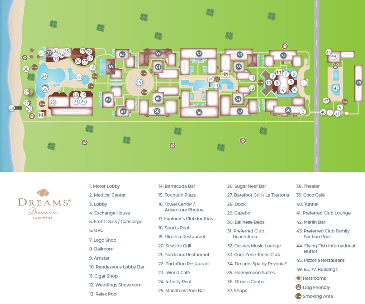 Resort Map | Dreams Dominicus La Romana | Bayahibe, Dominican Rep.