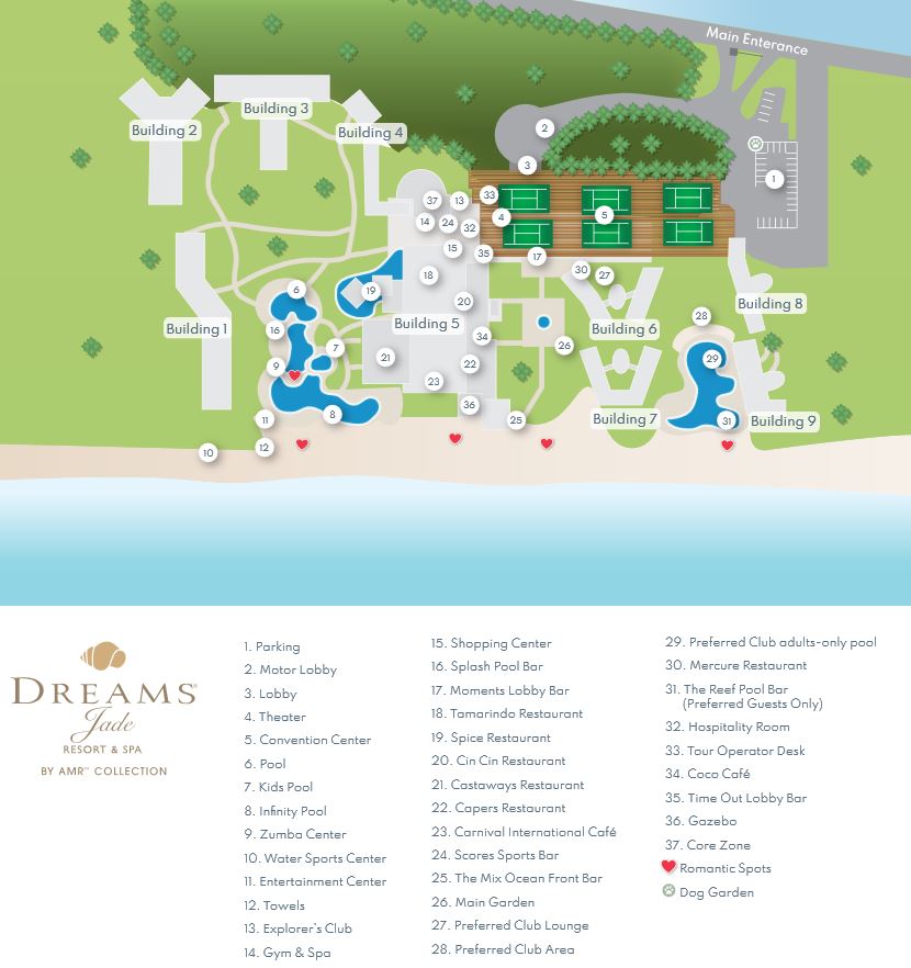 Resort Map | Dreams Jade Resort & Spa | Riviera Maya, Mexico