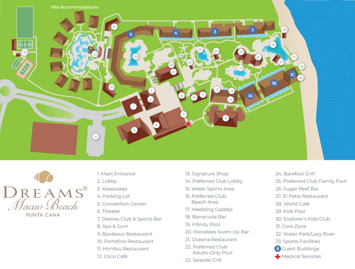 Resort Map | Dreams Macao Beach Punta Cana | Punta Cana, D.R.