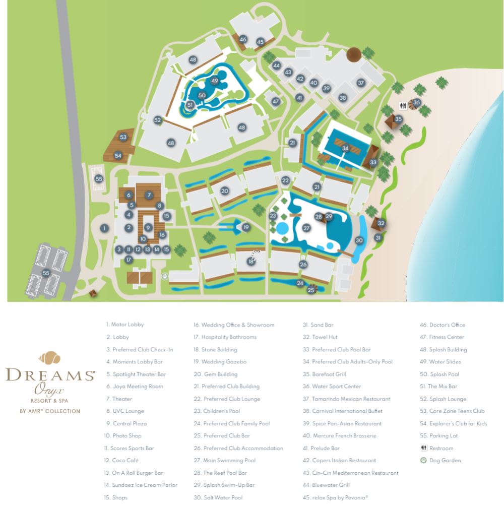Resort Map | Dreams Onyx Resort & Spa | Punta Cana, D.R.