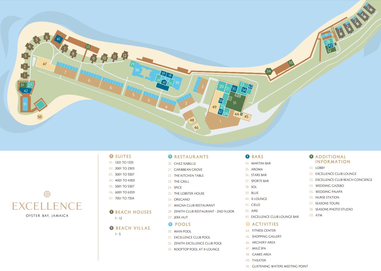 Resort Map Excellence Oyster Bay Montego Bay, Jamaica