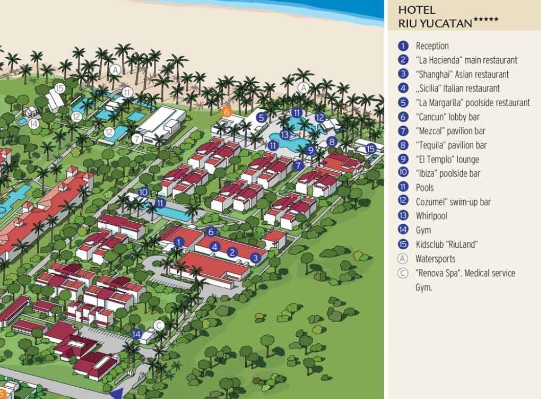 Resort Map | RIU Yucatan | Riviera Maya, Mexico