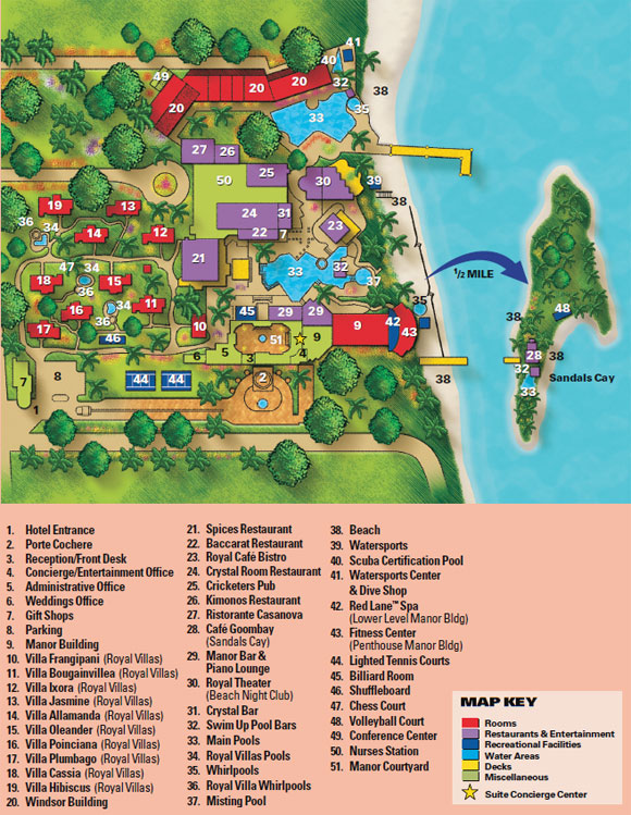 Resort Map | Sandals Royal Bahamian | Bahamas