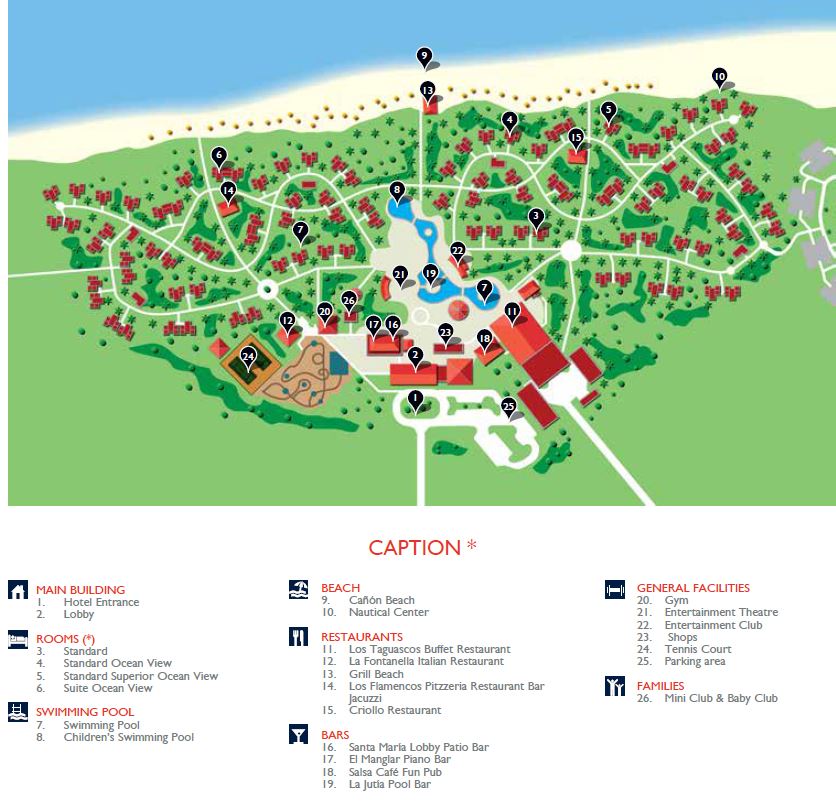 Resort Map | Sol Cayo Santa Maria | Cayo Santa Maria, Cuba