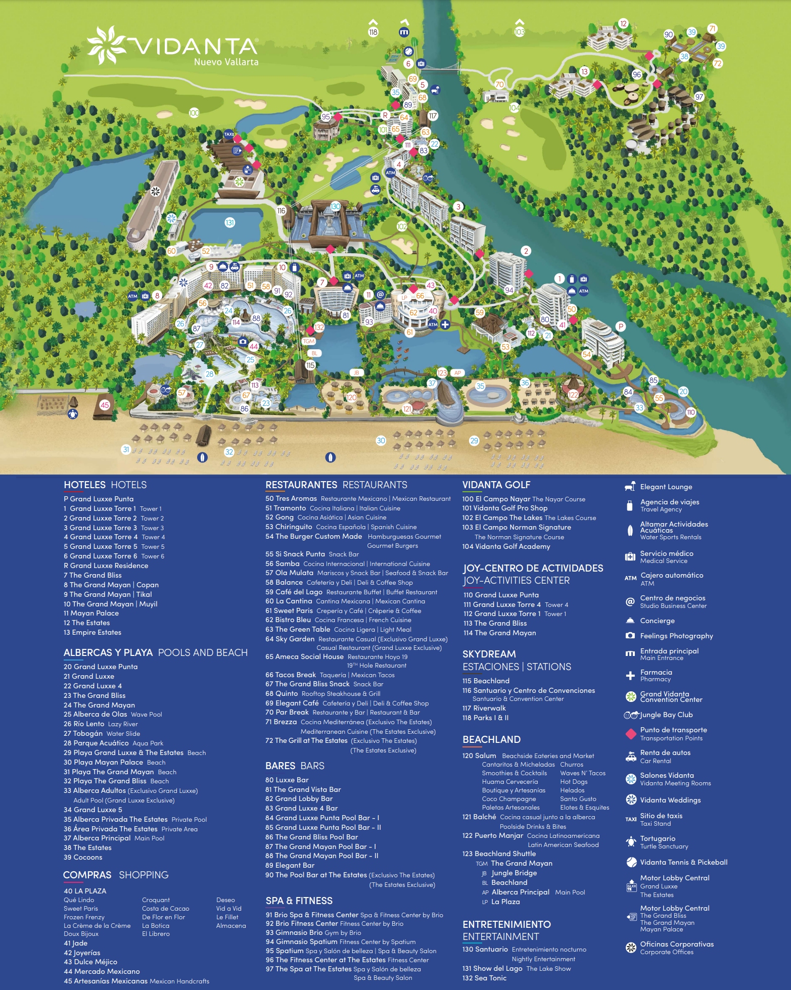 Resort Map The Grand Bliss Nuevo Vallarta Riviera Nayarit Mexico