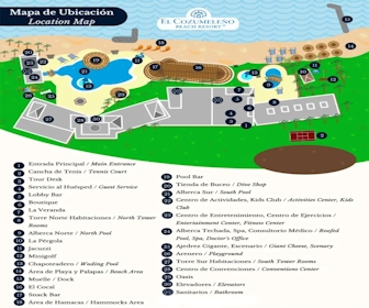 El Cozumeleño Beach Resort Map Layout