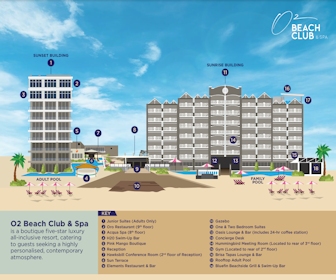 O2 Beach Club & Spa Resort Map Layout